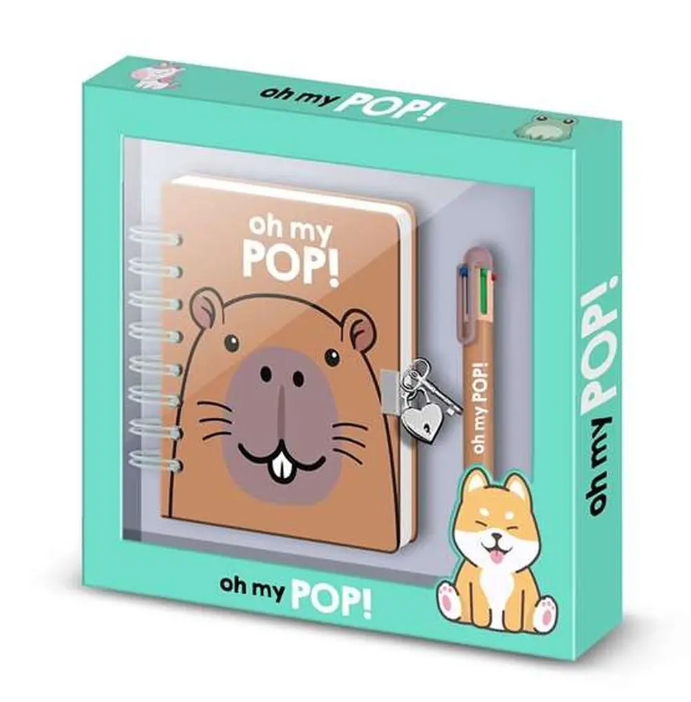 Spiral Notebook with Pen Oh My Pop! Multicolour 24 x 23 x 2,5 cm A5