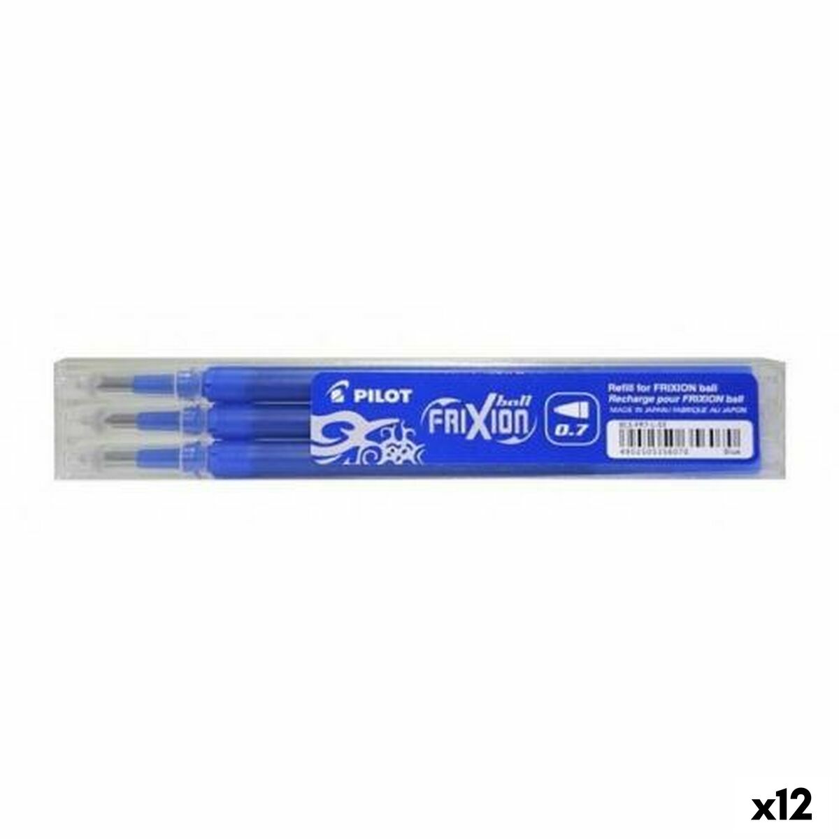 Set of spares Pilot Frixion 0,7 Pen 3 Pieces Blue (12 Units)